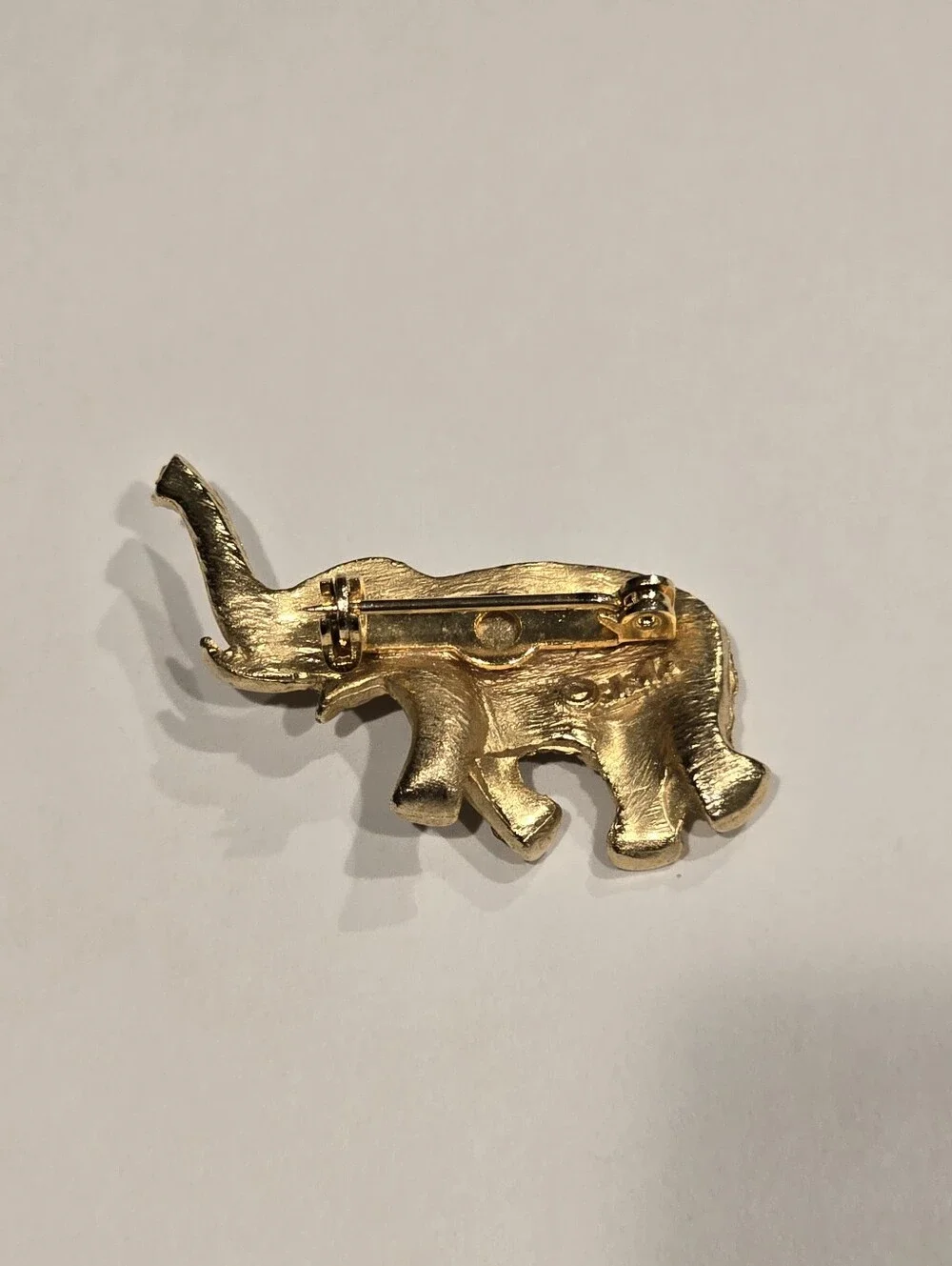 BSK Branded Vintage Rhinestone Elephant Brooch